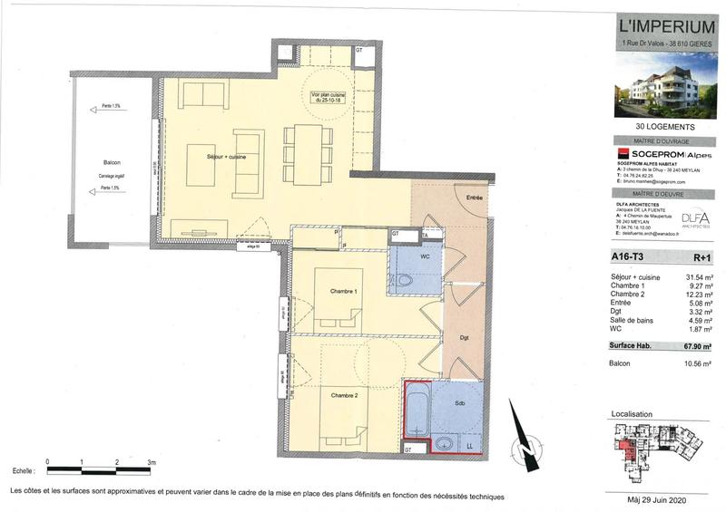 Appartement - 67 m² - 3 pièces