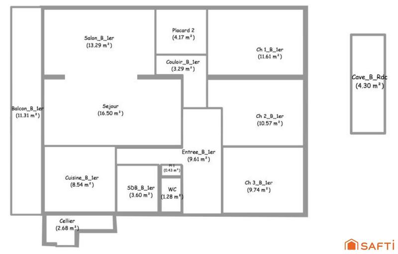 Appartement - 100 m² - 4 pièces
