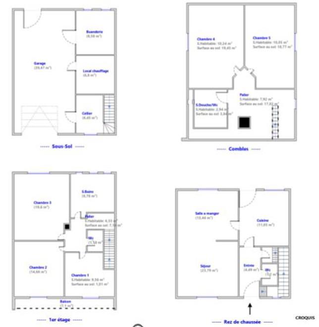 Maison - 143 m² - 7 pièces