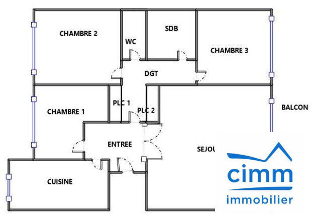 Appartement - 76 m² - 5 pièces