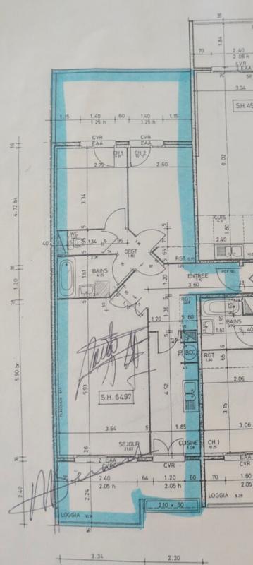 Appartement - 64 m² - 3 pièces