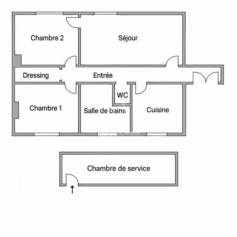 Appartement - 80 m² - 3 pièces