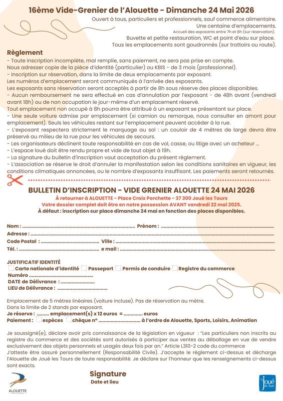 Vide-Grenier de l'Alouette