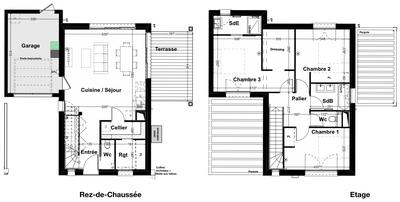Maison contemporaine - 101 m² - 4 pièces