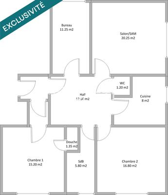 Appartement - 94 m² - 5 pièces