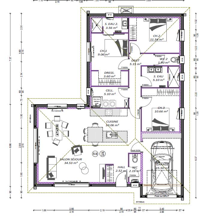 Maison - 104 m² - 4 pièces