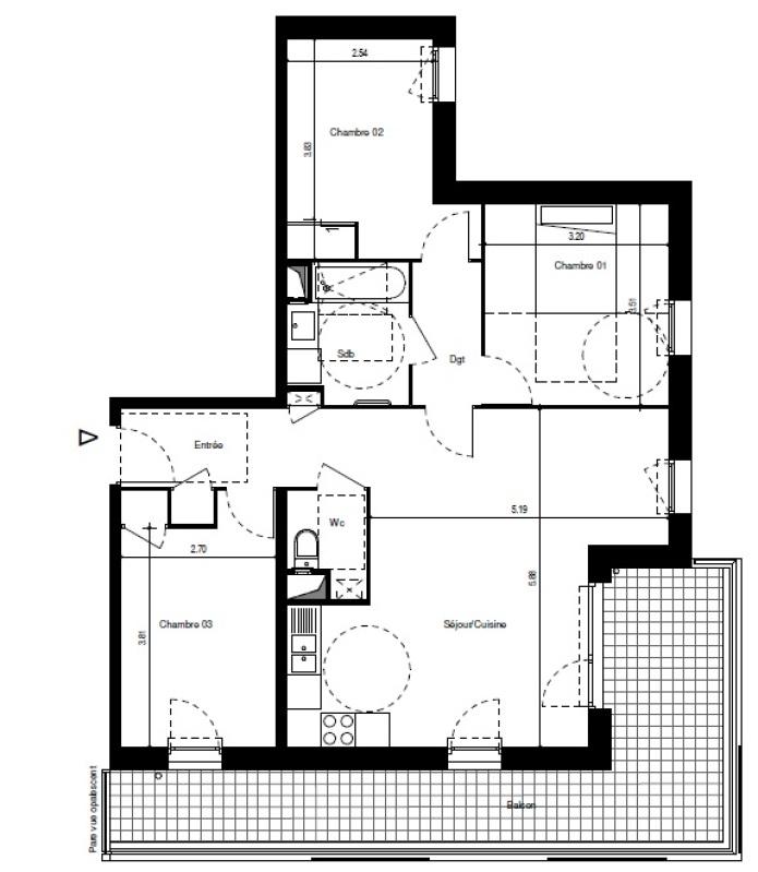 Appartement - 78 m² - 4 pièces