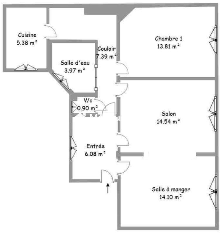 Appartement - 66 m² - 3 pièces