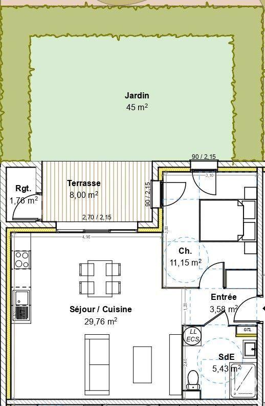 Appartement - 50 m² - 2 pièces
