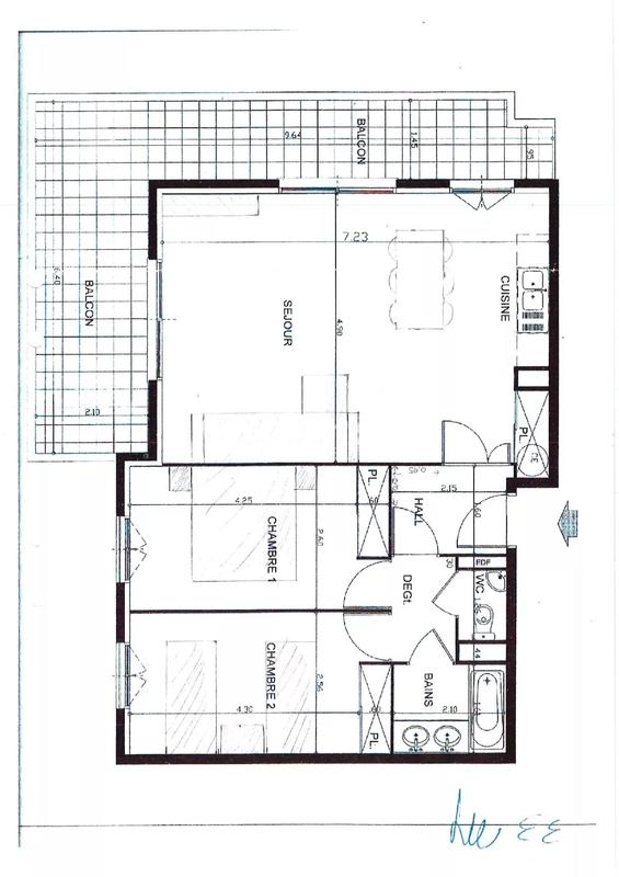 Appartement - 70 m² - 3 pièces