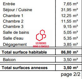 Appartement - 86 m² - 4 pièces