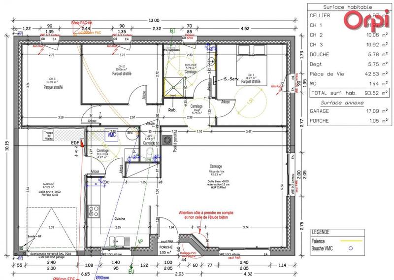 Maison - 93 m² - 4 pièces