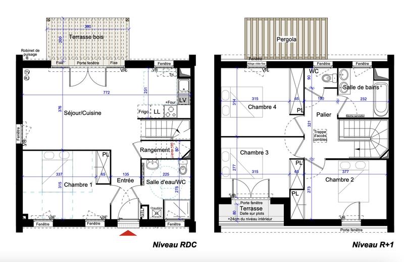 Maison contemporaine - 95 m² - 5 pièces