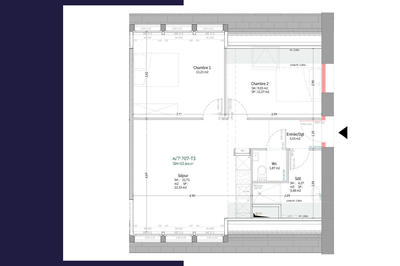 Appartement - 54 m² - 3 pièces