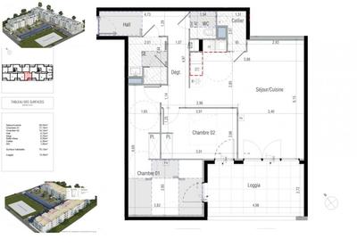 Appartement - 75 m² - 3 pièces