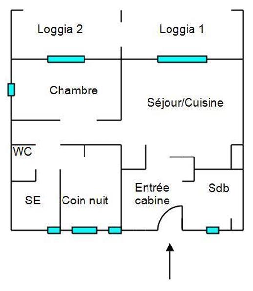 Appartement - 56 m² - 3 pièces