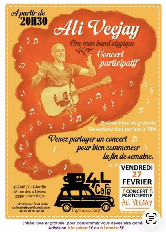 Concert d"Ali Veejay" au 4l café