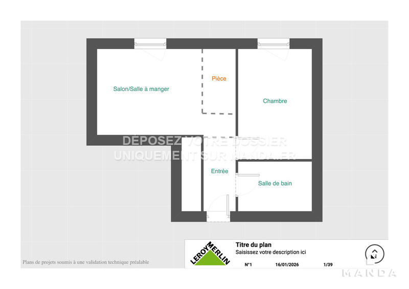 Appartement - 43 m² - 2 pièces