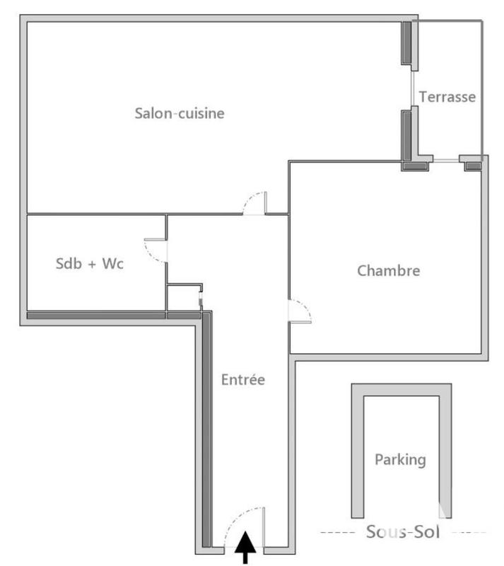 Appartement - 45 m² - 2 pièces