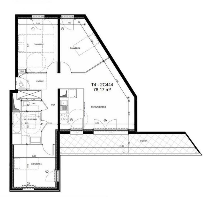 Appartement - 78 m² - 4 pièces