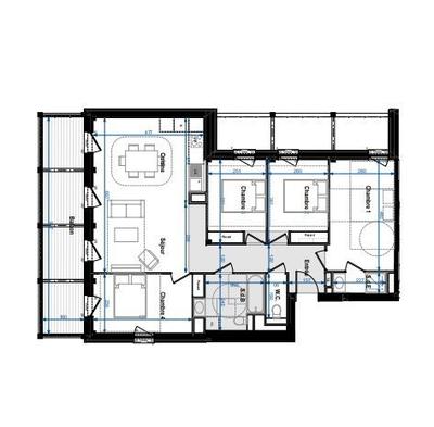 Appartement - 92 m² - 5 pièces