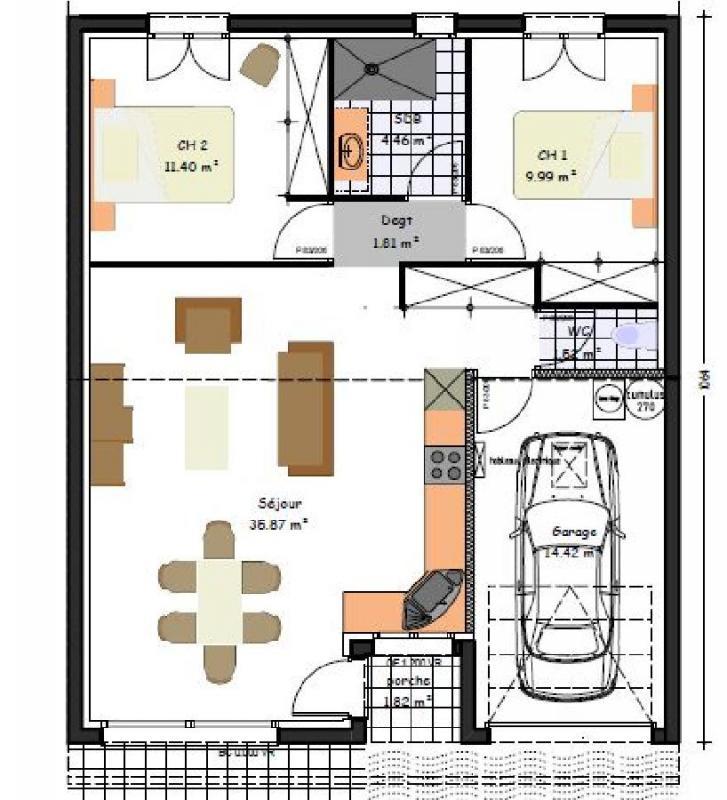 Villa - 80 m² - 4 pièces