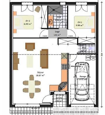 Villa - 80 m² - 4 pièces