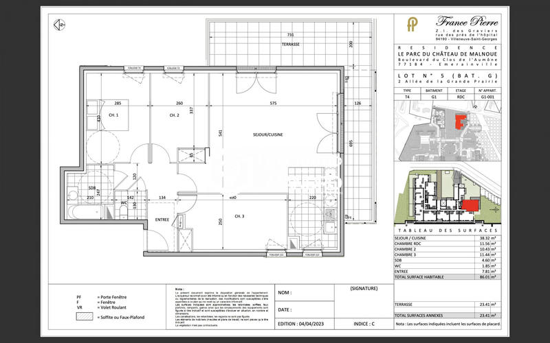 Appartement - 86 m² - 4 pièces