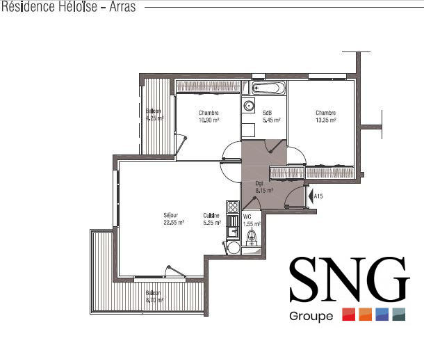 Appartement - 67 m² - 3 pièces