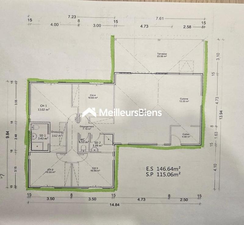 Maison - 115 m² - 5 pièces