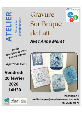 Atelier gravure sur brique de lait