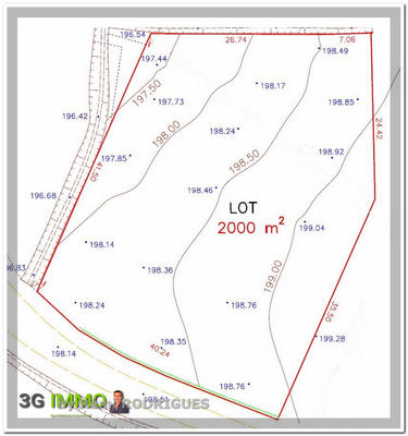 Terrain constructible - 2 000 m²