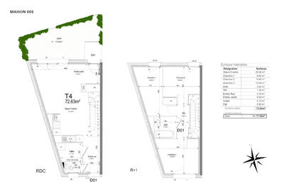 Maison - 72 m² - 4 pièces