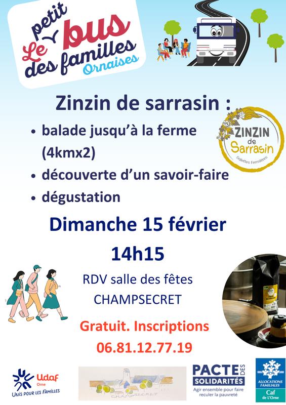 Balade jusqu'à "Zinzin de sarrasin" (3,6km aller), découverte et goûter