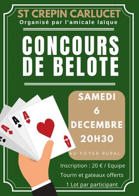 Concours de Belote à Saint Crépin et Carlucet