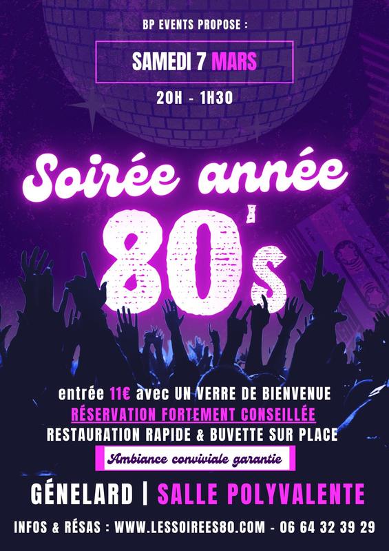 Grande soirée année 80 à Génelard