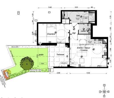 Appartement - 47 m² - 2 pièces