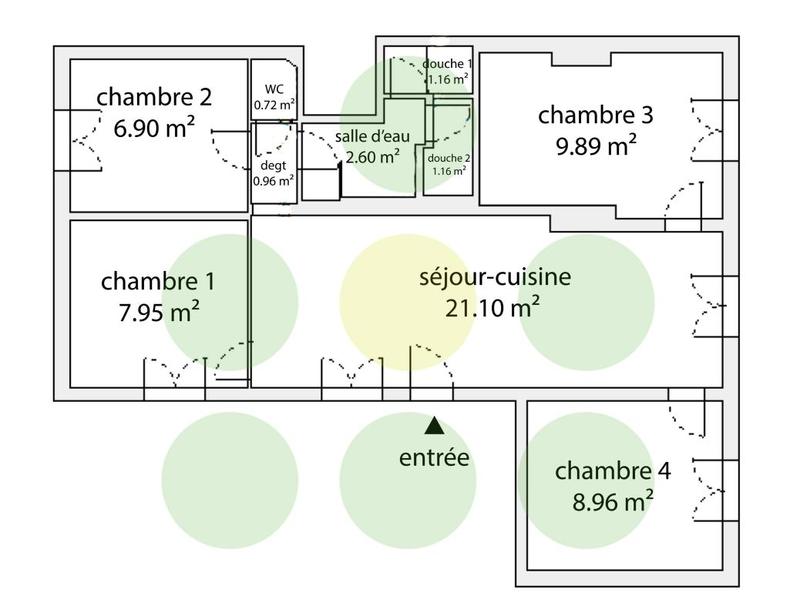 Appartement - 62 m² - 5 pièces
