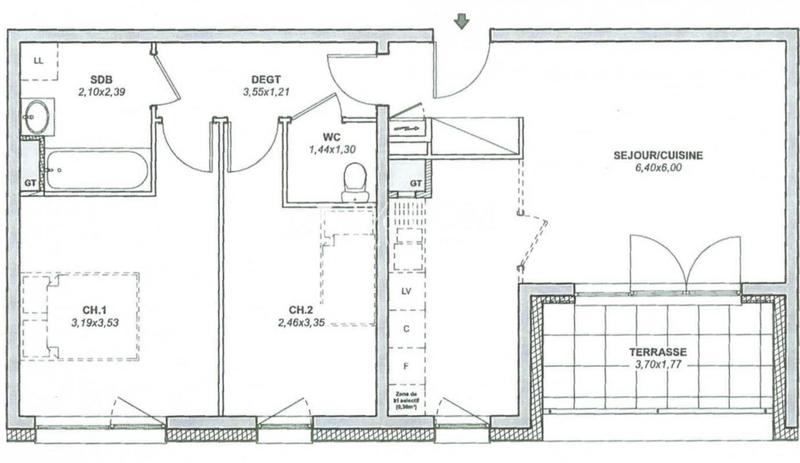 Appartement - 61 m² - 3 pièces