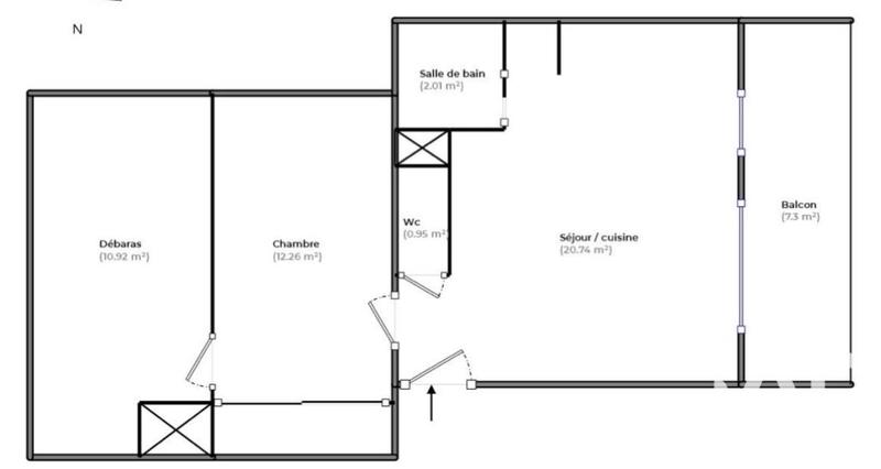 Appartement - 35 m² - 2 pièces