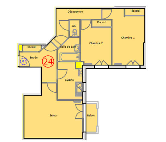 Appartement - 66 m² - 3 pièces