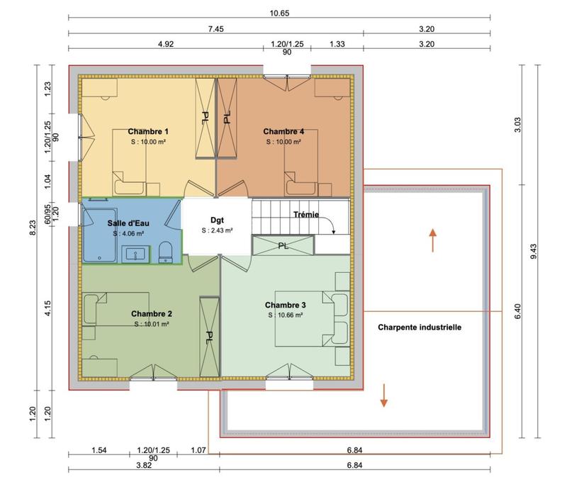 Maison - 95 m² - 4 pièces