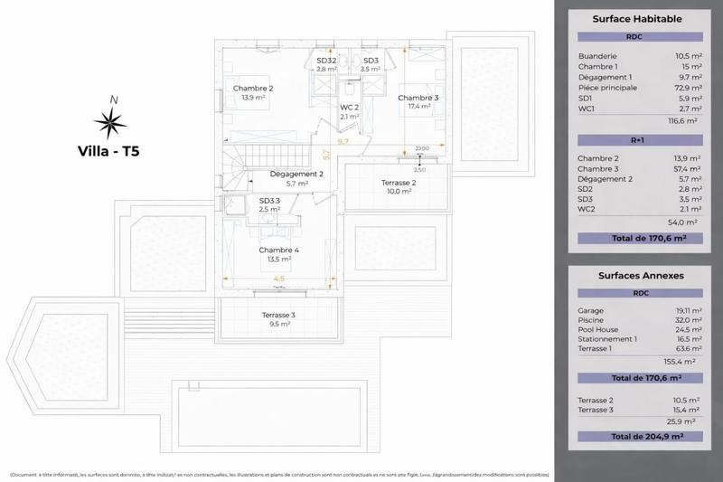 Maison - 170 m² - 5 pièces