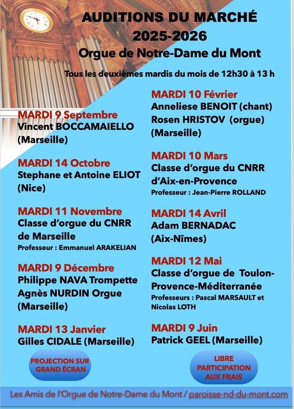 Les Auditions du marché : concerts d'orgue