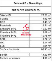 Appartement - 82 m² - 4 pièces