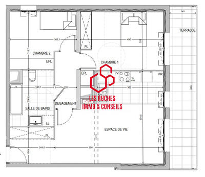Appartement - 66 m² - 3 pièces