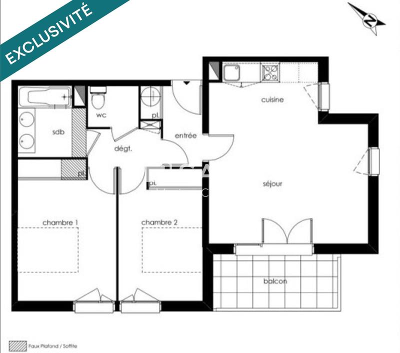 Appartement - 63 m² - 3 pièces