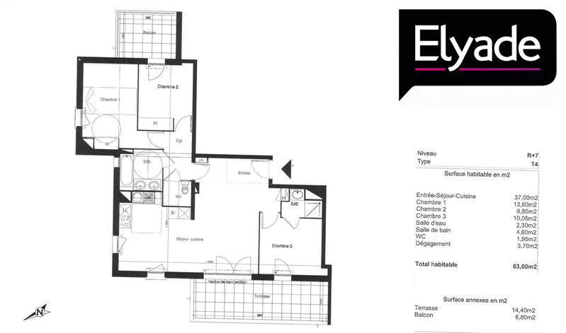 Appartement - 83 m² - 4 pièces