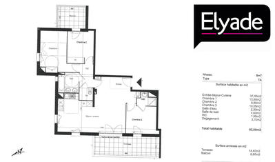 Appartement - 83 m² - 4 pièces