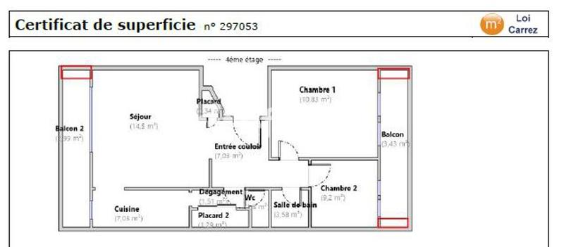 Appartement - 56 m² - 3 pièces